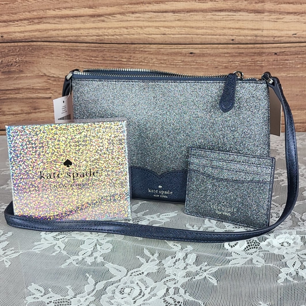 Kate Spade Lola Glitter Crossbody w/Card Holder